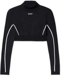 Off-White c/o Virgil Abloh - Black/white Off Stamp Seamless Crop Top - Lyst