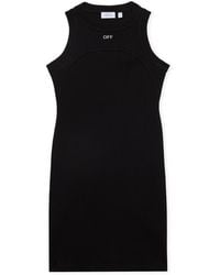 Off-White c/o Virgil Abloh - Off Stamp Ribbed Round-Neck Mini Dress - Lyst