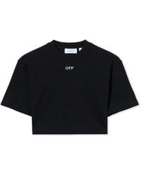 Off-White c/o Virgil Abloh - Off Stamp Rib Cropped Tee - Lyst