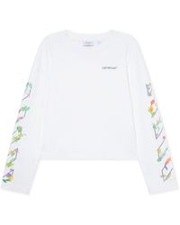 Off-White c/o Virgil Abloh - Diagonal Glowing Flower Long-Sleeved T-Shirt - Lyst