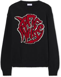 Off-White c/o Virgil Abloh - Sphere Logo Chunky Knit Crewneck Sweater - Lyst