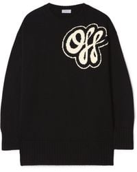 Off-White c/o Virgil Abloh - Cotton Cashmere Script Sweater - Lyst