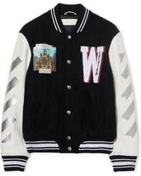 Off-White c/o Virgil Abloh - Wo Soundsystem Varsity Jacket - Lyst