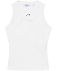 Off-White c/o Virgil Abloh - Off Stamp Ribbed Round Tank Top - Lyst