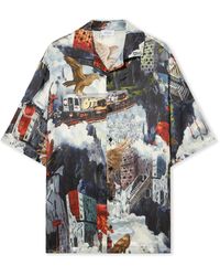 Off-White c/o Virgil Abloh - World Paint Viscose Bowling Shirt - Lyst
