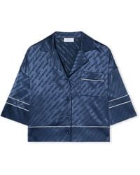 Off-White c/o Virgil Abloh - Jacquard Satin Pajama Shirt - Lyst