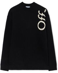 Off-White c/o Virgil Abloh - Vertical Bookish Logo Knit Crewneck - Lyst