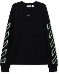 Off-White c/o Virgil Abloh - Diagonal Arrow Fuzzy Crewneck Sweater - Lyst