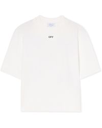 Off-White c/o Virgil Abloh - Embroidered Flowers Boxy Logo Tee - Lyst