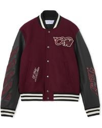 Off-White c/o Virgil Abloh - Off- C/O Ac Milan Varsity Jacket - Lyst