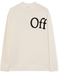 Off-White c/o Virgil Abloh - Bookish Shared Logo Knit Crewneck - Lyst
