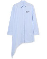 Off-White c/o Virgil Abloh - Striped Poplin Asymmetric Shirt Dress - Lyst
