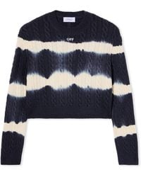 Off-White c/o Virgil Abloh - Tiedye Cable Crop Crewneck Sweater - Lyst