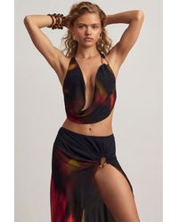 Oh Polly - Halterneck Cowl Crop Top - Lyst