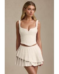 Oh Polly - Layered Pleated Low-Rise Mini Skirt - Lyst