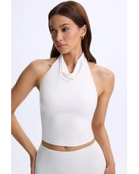 Oh Polly - Modal Cowl-Neck Open-Back Top - Lyst