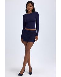 Oh Polly - Modal High Neck Long Sleeve Open Back Top - Lyst