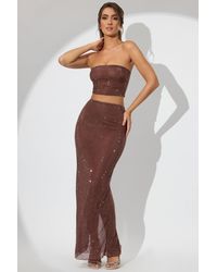 Oh Polly - Embellished Mid Rise Maxi Skirt - Lyst