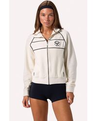 BO+TEE - Terry Towelling Zip-Up Cropped Sweatshirt - Lyst