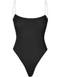Oh Polly - Soft Mesh Invisible Strap Thong Bodysuit - Lyst