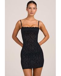 Oh Polly - Flocked Leopard Mesh Mini Dress - Lyst