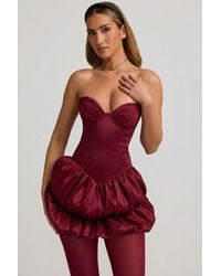 Oh Polly - Satin Bubble Hem Corset Mini Dress - Lyst