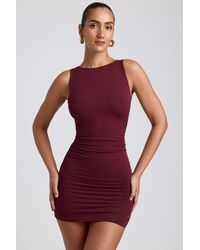 Oh Polly - Modal High-Neck Open-Back Mini Dress - Lyst