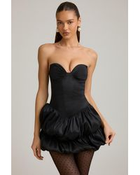 Oh Polly - Satin Bubble Hem Corset Mini Dress - Lyst