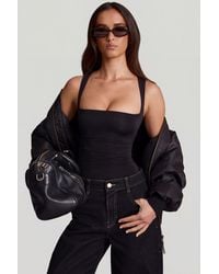 Oh Polly - Soft Jersey Square-Neck Ruched Top - Lyst