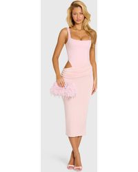 Oh Polly - Bodice Draped Midi Dress - Lyst