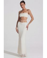 Oh Polly - Embellished Cross Back Crop Top - Lyst
