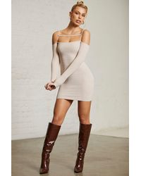 Oh Polly - Cold Shoulder Long Sleeve Mini Dress - Lyst