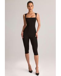 Oh Polly - Modal Square-Neck Bodycon Capri Jumpsuit - Lyst