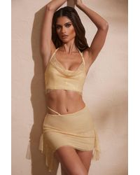 Oh Polly - Embellished Strap Detail Mini Skirt - Lyst