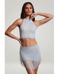 Oh Polly - Embellished Mid Rise Mini Skirt - Lyst