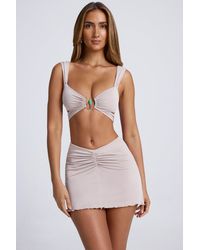 Oh Polly - Ruched A-Line Mini Skirt - Lyst