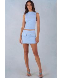 Oh Polly - Faux Suede Mid-Rise Mini Skirt - Lyst