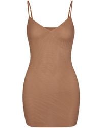 Oh Polly - Soft Mesh V-Neck Mini Slip Dress - Lyst