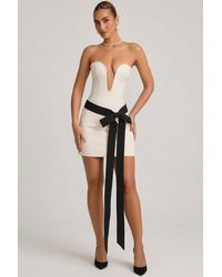 Oh Polly - Strapless Bow-Detail A-Line Mini Dress - Lyst