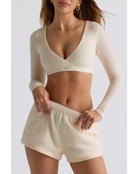 BO+TEE - Brushed Jersey V-Neck Crop Top - Lyst