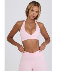 BO+TEE - Brushed Jersey V-Neck Sports Bra - Lyst
