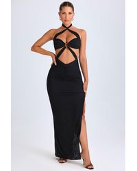 Oh Polly - Hardware Detail Cut-Out Halterneck Maxi Dress - Lyst
