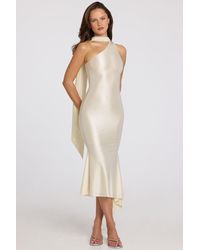 Oh Polly - Asymmetric Scarf-Detail Midaxi Dress - Lyst