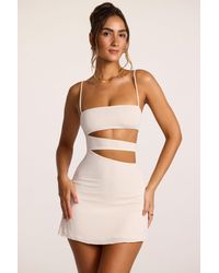 Oh Polly - Textured Jersey Cut-Out A-Line Mini Dress - Lyst