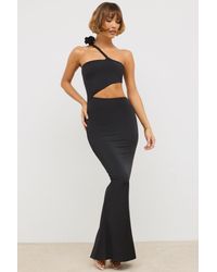 Oh Polly - Jersey Asymmetric Cut Out Maxi Dress - Lyst
