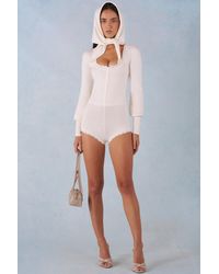 Oh Polly - Knit Long-Sleeve Romper - Lyst