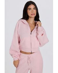 BO+TEE - Soft Knit Zip-Up Cropped Hoodie - Lyst