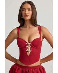 Oh Polly - Cut-Out Bow-Detail Corset Top - Lyst