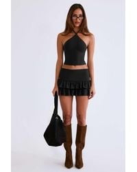 Oh Polly - Modal Ruffle Mid-Rise Mini Skort - Lyst