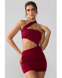 Oh Polly - Slinky Jersey Ruched Cut Out Mini Dress - Lyst